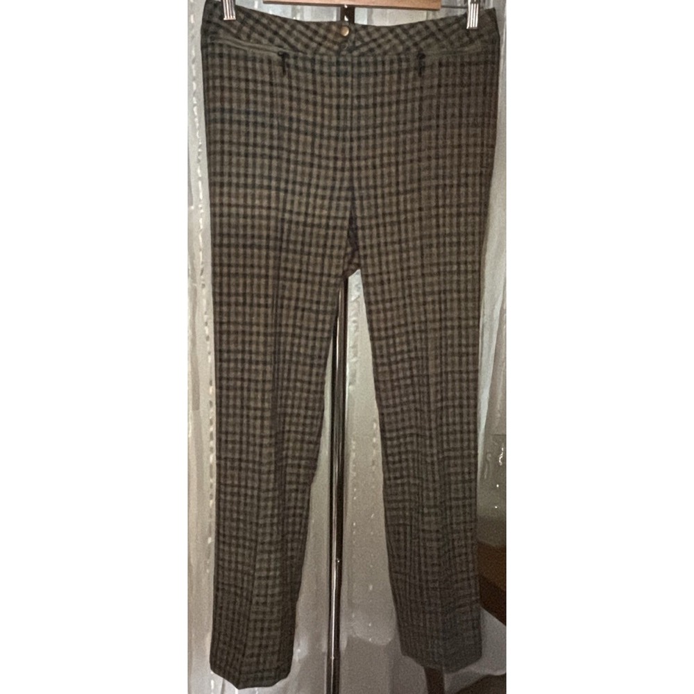 J McLaughlin Pants Womens‎ Beige, Brown and Blue Gun Check Size 6
